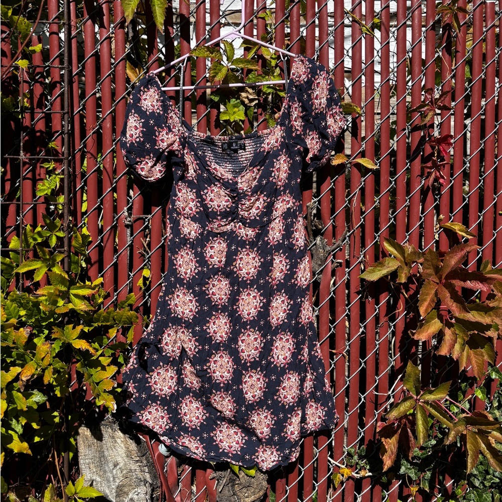 Volcom Navy and Pink Boho Dress